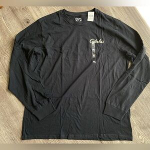 Cabela’s men’s long sleeve 100% cotton black shirt NWT